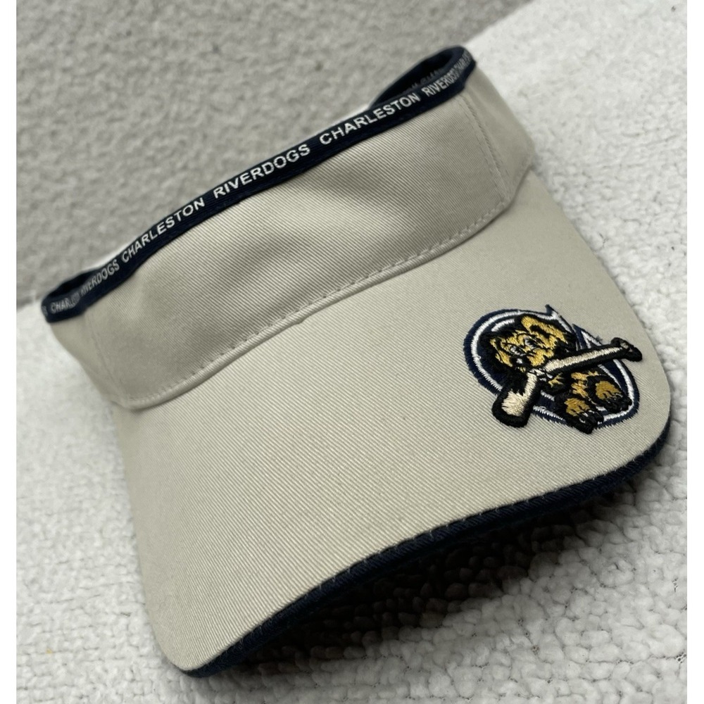 American Needle Charleston Riverdogs Visor Mens Beige MILB Charlie Hook Loop - Picture 1 of 7